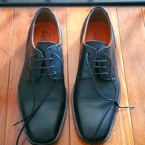 Boys Black Genuine Leather Dress Shoes